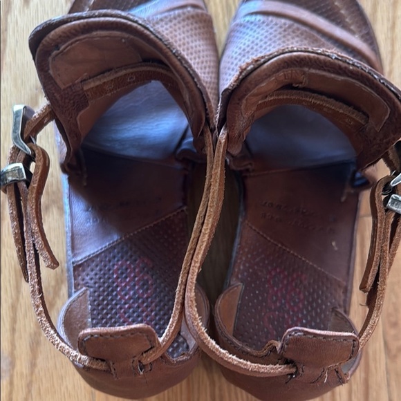 A.S. 98 sz EU 38 US 7.5 Kenya Brown Leather Women's Sandals 2” heel great cond - Picture 5 of 9